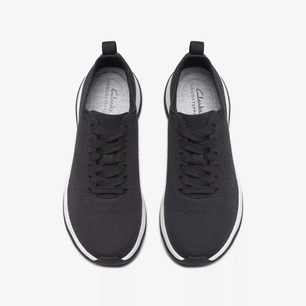 Clarks Circuit Tie 26174951 Sneakers Women's US 7.5 Black Slip On Shoes JOBB525